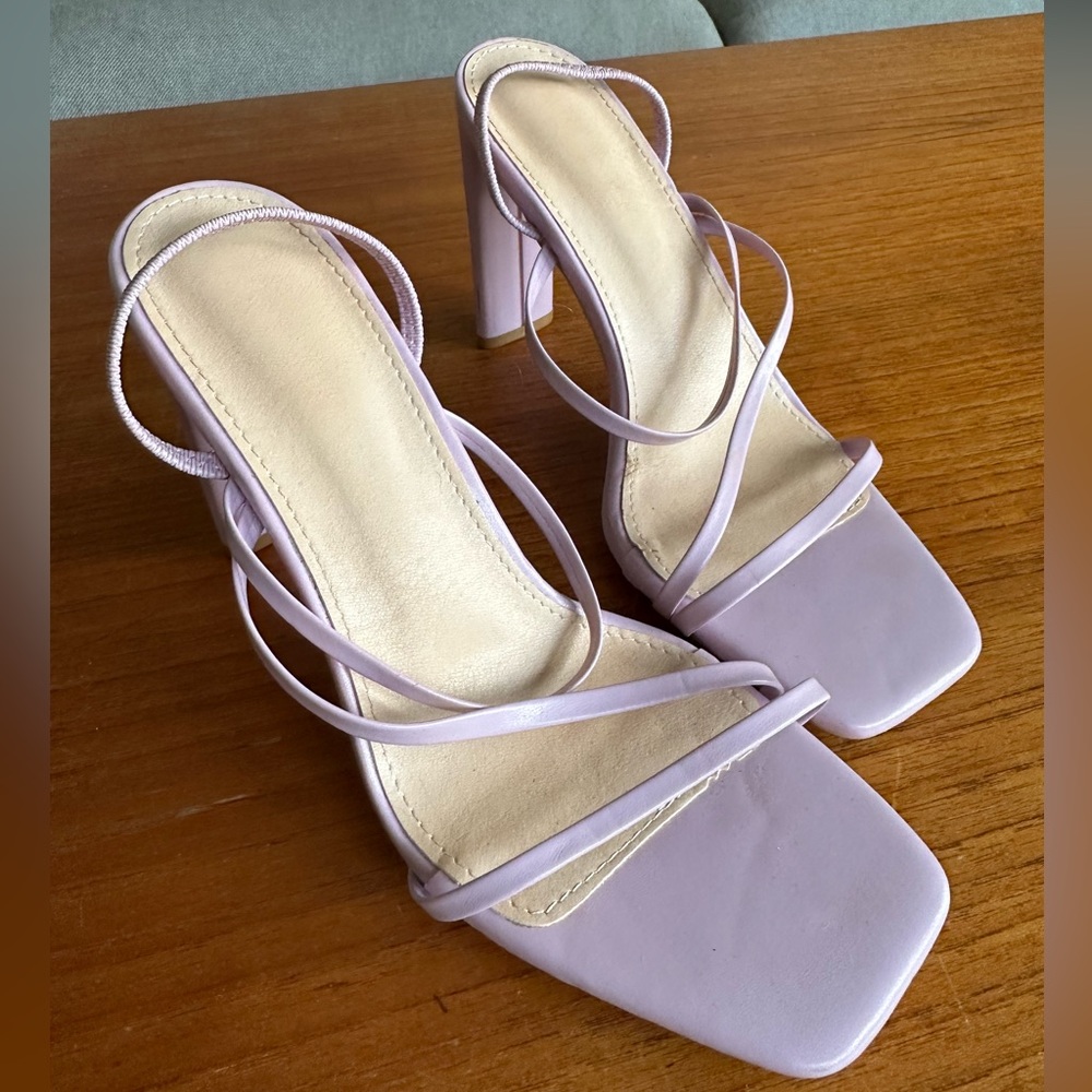 Lavender Strappy Heeled Sandals
